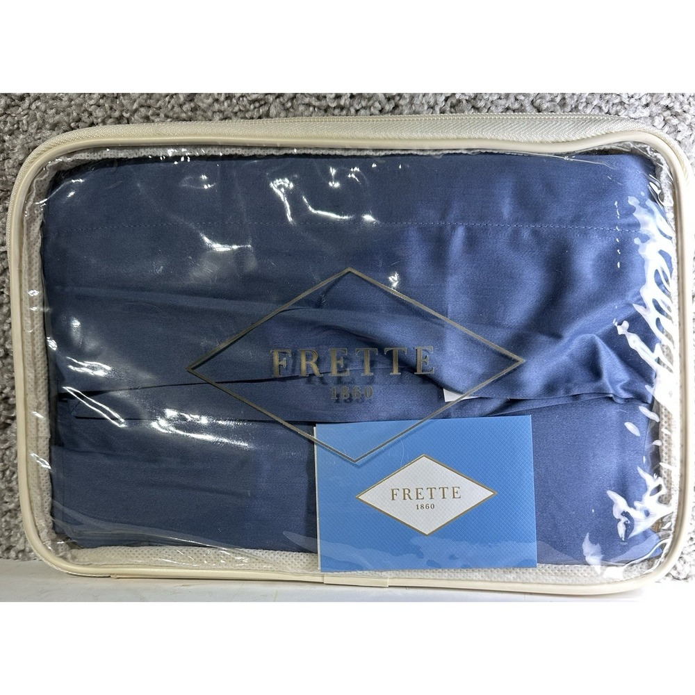 Frette Francine Standard Sham Blue GrisBlu 20x28‎ Cotton New Italy